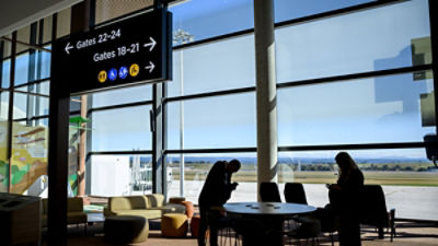 General view of the gate area of the new Western Sydney International Airport terminal in Sydney, New South Wales, Wednesday, June 11, 2025. (AAP Image/Bianca De Marchi) NO ARCHIVING