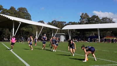  UniSport Indigenous Nationals students competing in touch rugby at Newcastle University. 