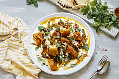 Adam Liaw’s pumpkin and green bean stew 