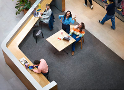 Employees hot desking at CommBank