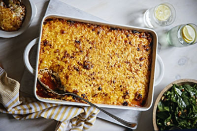 Adam Liaw’s moussaka with a spinach salad 