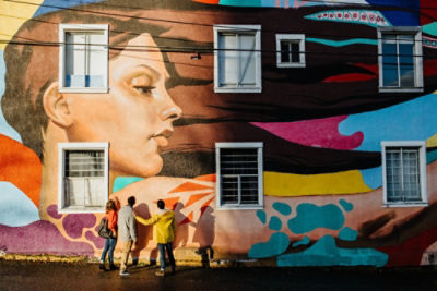 person walking in the snow