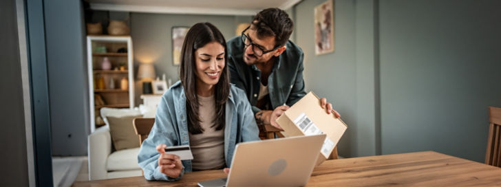 Women paying by credit card